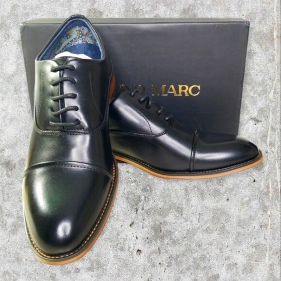 Bruno Marc Men's Oxford Black  Dress Shoes Size 6½ With Box and Shoe Bag - Picture 2 of 6